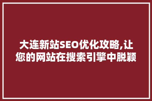 大连新站SEO优化攻略,让您的网站在搜索引擎中脱颖而出