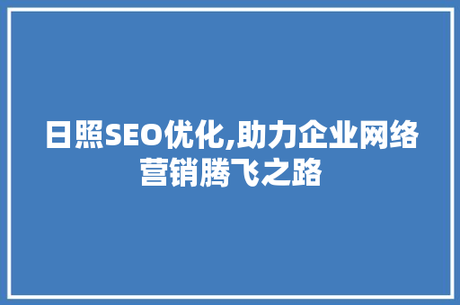 日照SEO优化,助力企业网络营销腾飞之路