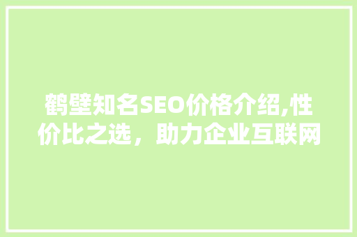 鹤壁知名SEO价格介绍,性价比之选，助力企业互联网腾飞