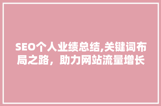 SEO个人业绩总结,关键词布局之路，助力网站流量增长