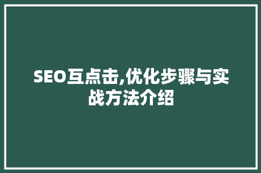 SEO互点击,优化步骤与实战方法介绍