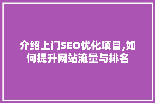 介绍上门SEO优化项目,如何提升网站流量与排名