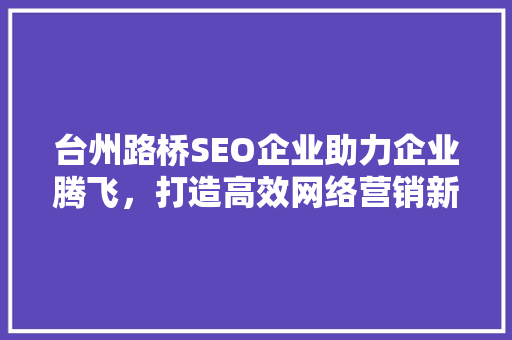 台州路桥SEO企业助力企业腾飞，打造高效网络营销新格局