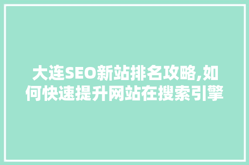 大连SEO新站排名攻略,如何快速提升网站在搜索引擎中的排名