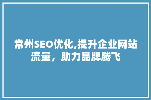 常州SEO优化,提升企业网站流量，助力品牌腾飞  第1张