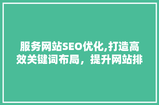 服务网站SEO优化,打造高效关键词布局，提升网站排名