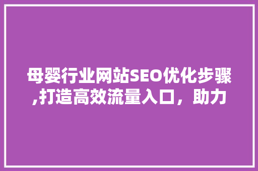 母婴行业网站SEO优化步骤,打造高效流量入口，助力企业腾飞