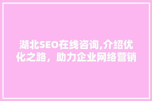 湖北SEO在线咨询,介绍优化之路，助力企业网络营销腾飞