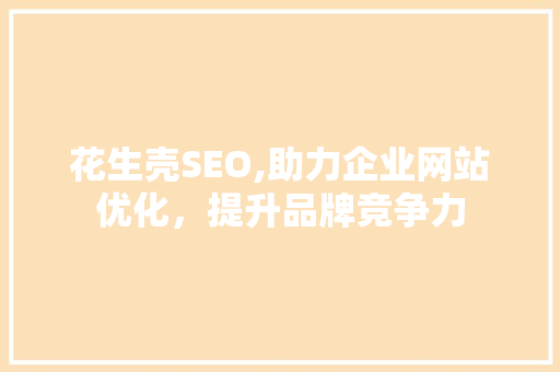 花生壳SEO,助力企业网站优化，提升品牌竞争力