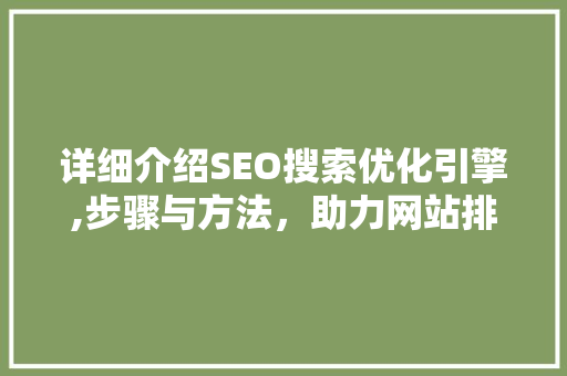 详细介绍SEO搜索优化引擎,步骤与方法，助力网站排名提升
