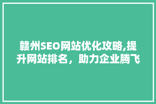 赣州SEO网站优化攻略,提升网站排名，助力企业腾飞