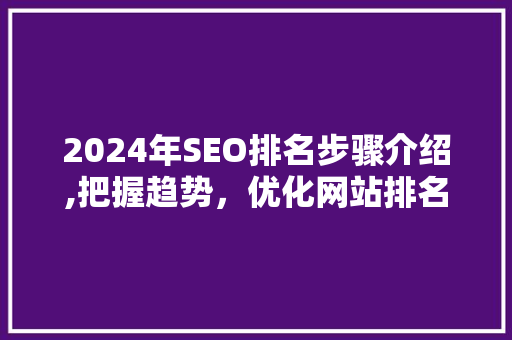 2024年SEO排名步骤介绍,把握趋势，优化网站排名
