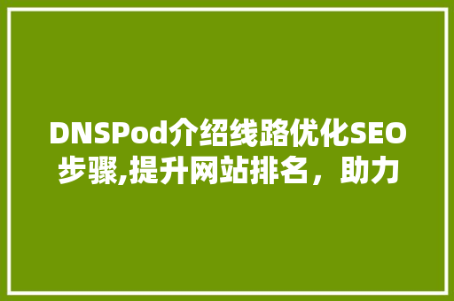 DNSPod介绍线路优化SEO步骤,提升网站排名，助力企业品牌传播