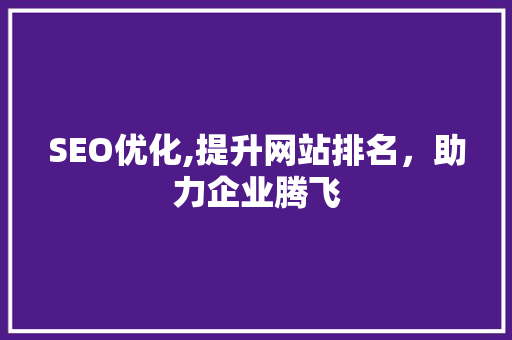 SEO优化,提升网站排名，助力企业腾飞