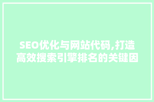 SEO优化与网站代码,打造高效搜索引擎排名的关键因素
