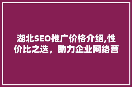 湖北SEO推广价格介绍,性价比之选，助力企业网络营销