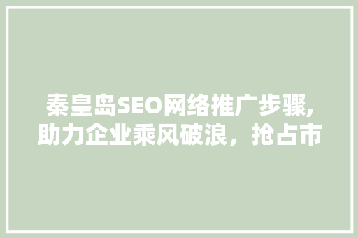 秦皇岛SEO网络推广步骤,助力企业乘风破浪，抢占市场先机
