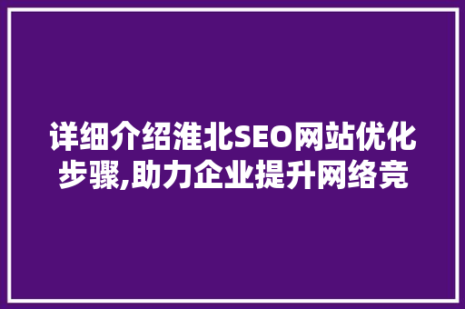 详细介绍淮北SEO网站优化步骤,助力企业提升网络竞争力