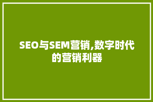 SEO与SEM营销,数字时代的营销利器