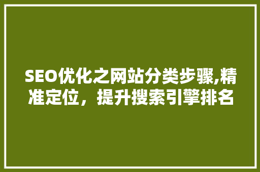 SEO优化之网站分类步骤,精准定位，提升搜索引擎排名