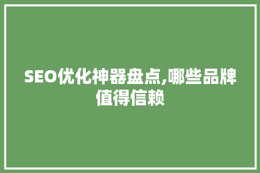 SEO优化神器盘点,哪些品牌值得信赖  第1张