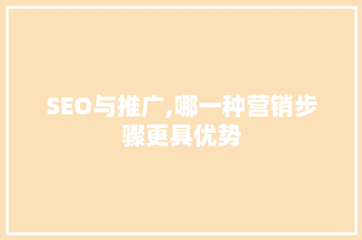 SEO与推广,哪一种营销步骤更具优势