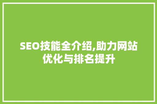 SEO技能全介绍,助力网站优化与排名提升