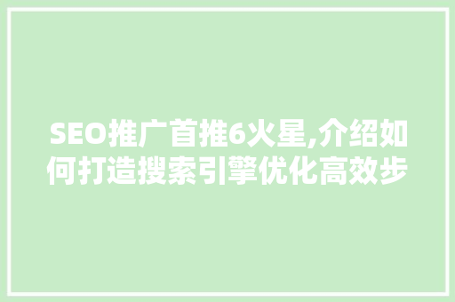 SEO推广首推6火星,介绍如何打造搜索引擎优化高效步骤