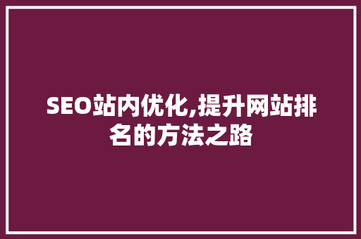 SEO站内优化,提升网站排名的方法之路
