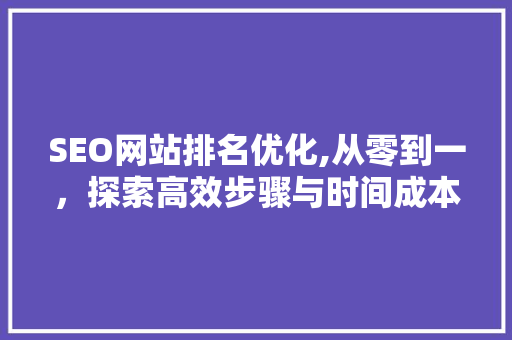 SEO网站排名优化,从零到一，探索高效步骤与时间成本