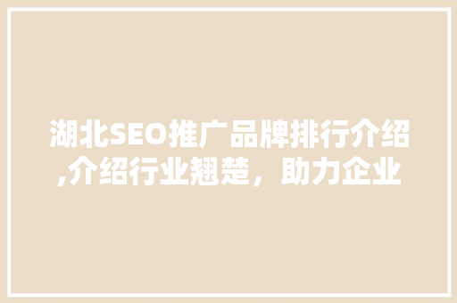 湖北SEO推广品牌排行介绍,介绍行业翘楚，助力企业腾飞  第1张