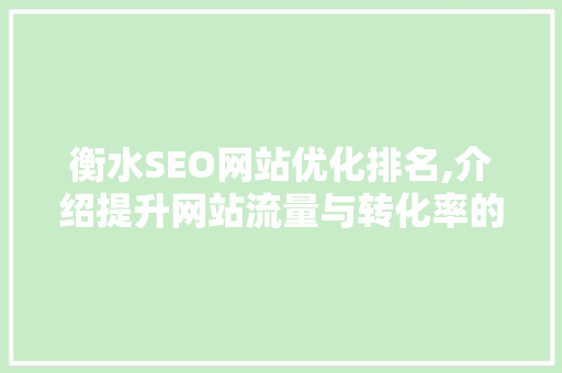 衡水SEO网站优化排名,介绍提升网站流量与转化率的方法
