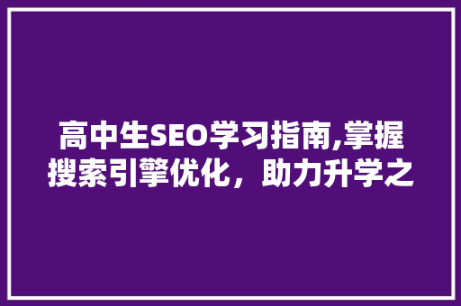 高中生SEO学习指南,掌握搜索引擎优化，助力升学之路
