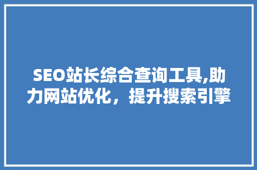 SEO站长综合查询工具,助力网站优化，提升搜索引擎排名