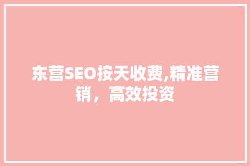 东营SEO按天收费,精准营销，高效投资  第1张