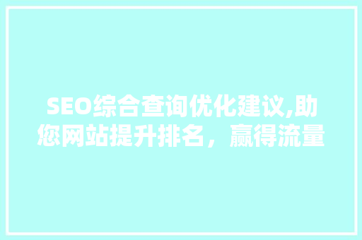 SEO综合查询优化建议,助您网站提升排名，赢得流量