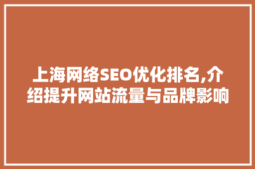 上海网络SEO优化排名,介绍提升网站流量与品牌影响力的秘密武器
