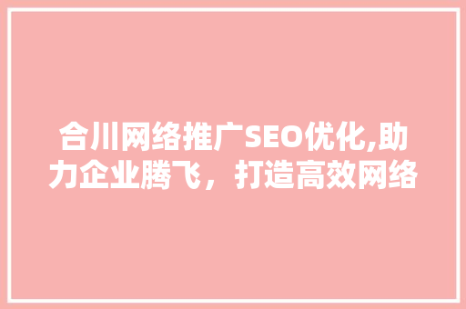 合川网络推广SEO优化,助力企业腾飞，打造高效网络营销步骤