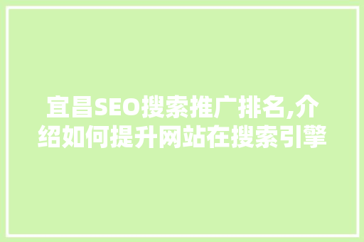 宜昌SEO搜索推广排名,介绍如何提升网站在搜索引擎中的竞争力