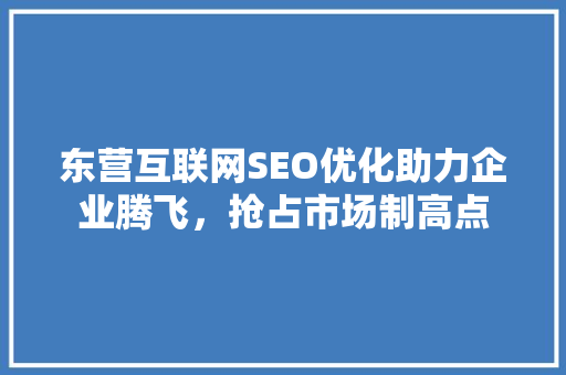 东营互联网SEO优化助力企业腾飞，抢占市场制高点
