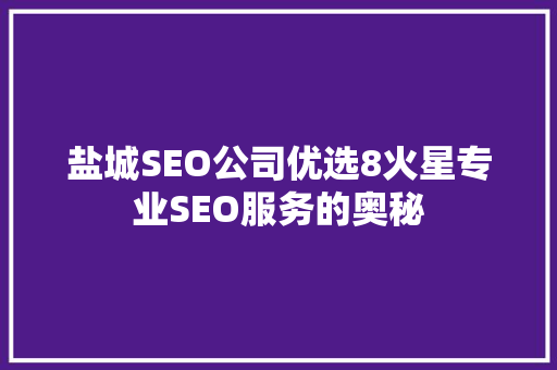 盐城SEO公司优选8火星专业SEO服务的奥秘