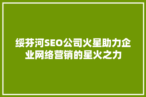 绥芬河SEO公司火星助力企业网络营销的星火之力