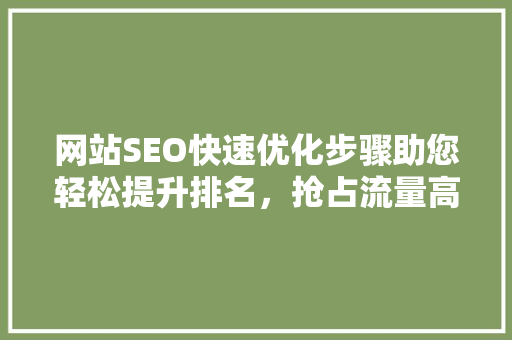 网站SEO快速优化步骤助您轻松提升排名，抢占流量高地