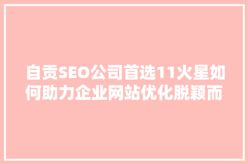 自贡SEO公司首选11火星如何助力企业网站优化脱颖而出