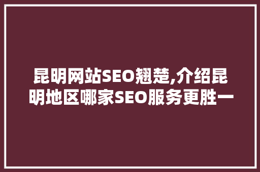 昆明网站SEO翘楚,介绍昆明地区哪家SEO服务更胜一筹