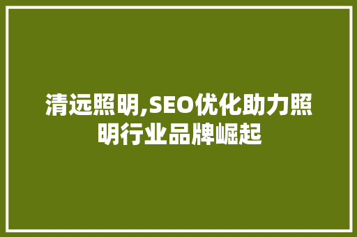 清远照明,SEO优化助力照明行业品牌崛起