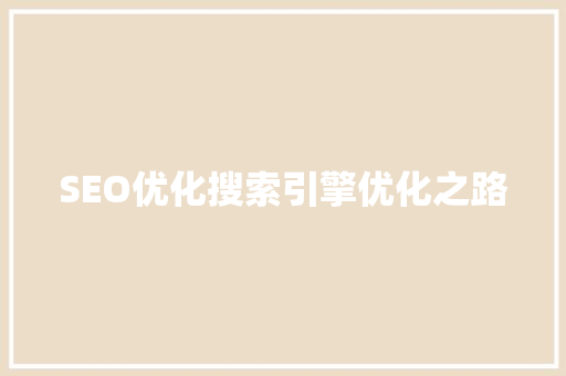 SEO优化搜索引擎优化之路  第1张
