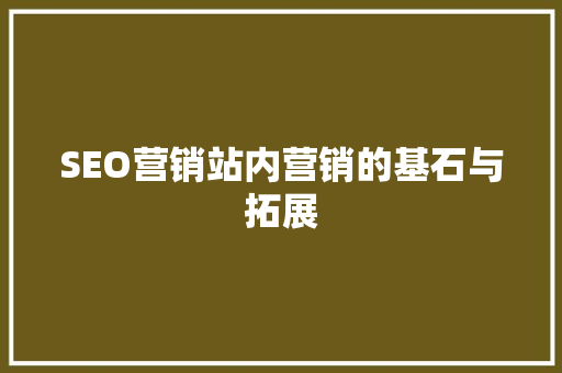 SEO营销站内营销的基石与拓展