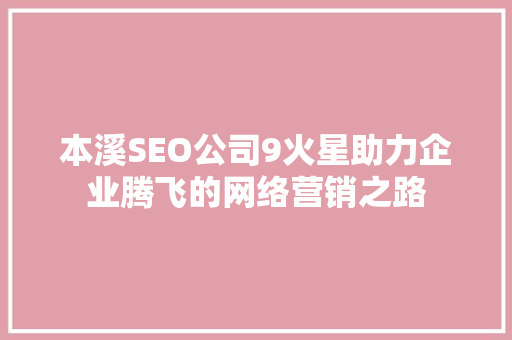 本溪SEO公司9火星助力企业腾飞的网络营销之路