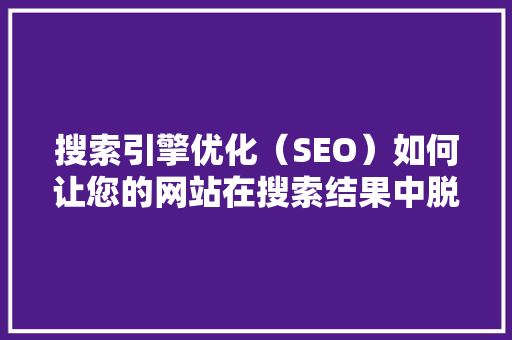 搜索引擎优化（SEO）如何让您的网站在搜索结果中脱颖而出